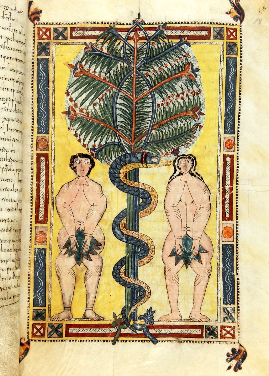Adam and Eve in a 10th-century manuscript.
