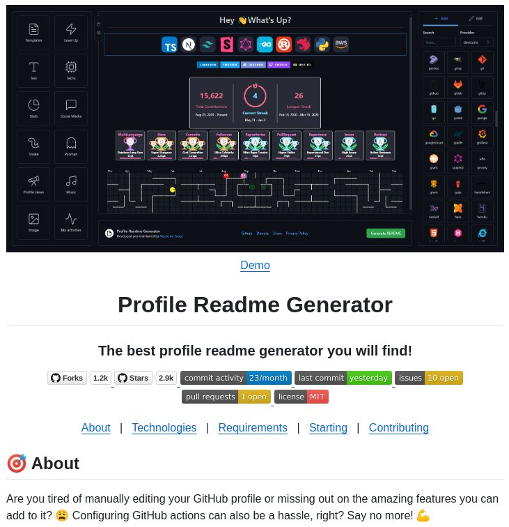 RezaHidaya71253's tweet image. 📄 Profile Readme Generator — Tool open-source untuk buat README profil GitHub secara otomatis &amp;amp; menarik

✨ Generate dengan info dasar &amp;amp; style yang rapi
🔗 github.com/maurodesouza/p…

#ProfileReadmeGenerator #OpenSource #GitHubTools #DevTools