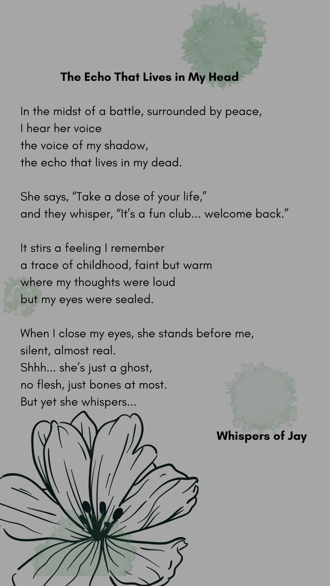 Jayenifa's tweet image. She only speaks when I close my eyes.
#Poetry #DarkPoetry #vss365  #WritingCommunity
