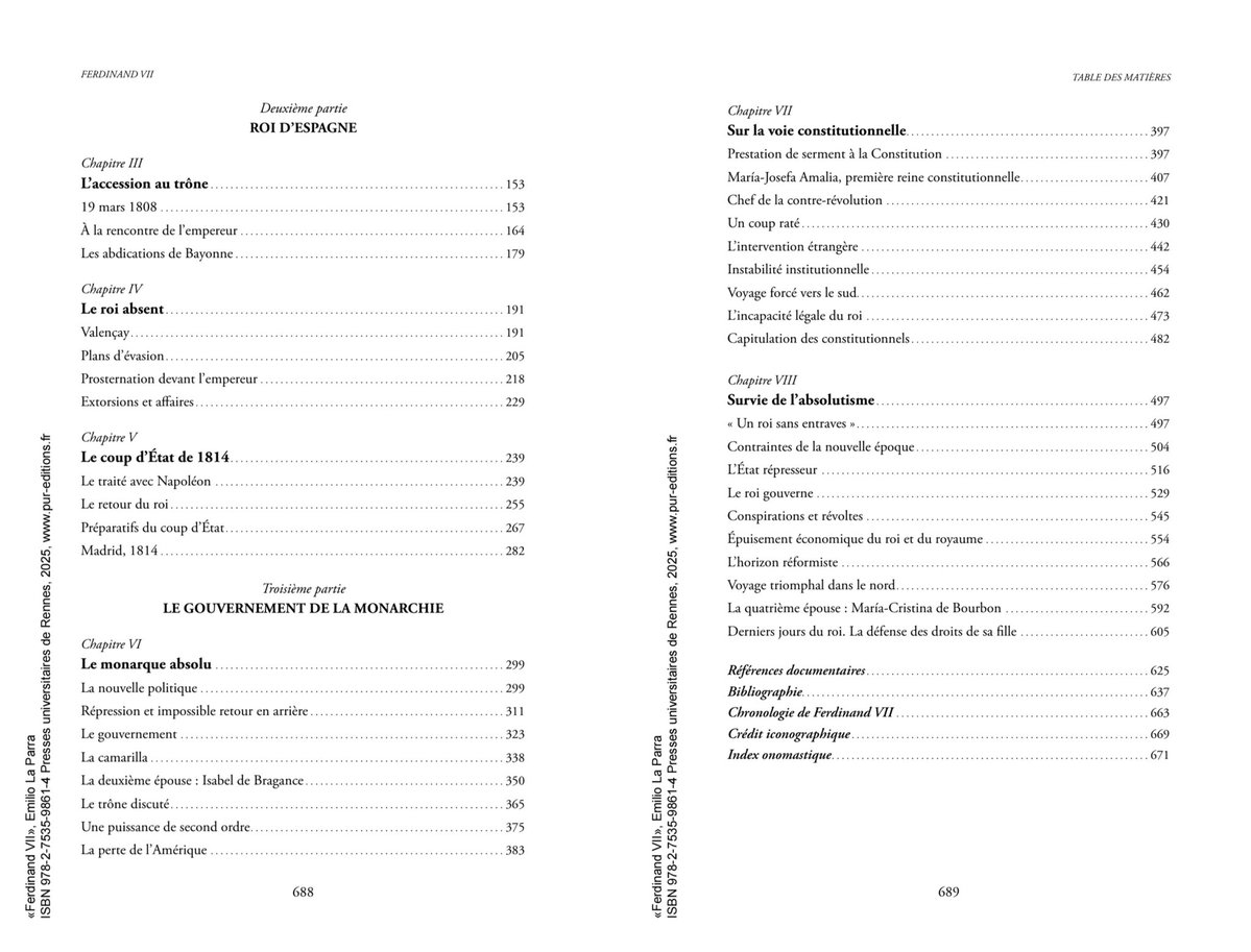 Paul Chopelin (@chopelinp) on Twitter photo Autre publication importante sur l'âge des révolutions : la traduction française de l'imposante, à tous points de vue, biographie du roi d'Espagne Ferdinand VII (1784-1833) par Emilio La Parra aux <a href="/PUReditions/">Presses universitaires de Rennes</a>.
Histoire d'une royauté entre compromis et intransigeance.
1/2 Autre publication importante sur l'âge des révolutions : la traduction française de l'imposante, à tous points de vue, biographie du roi d'Espagne Ferdinand VII (1784-1833) par Emilio La Parra aux <a href="/PUReditions/">Presses universitaires de Rennes</a>.
Histoire d'une royauté entre compromis et intransigeance.
1/2