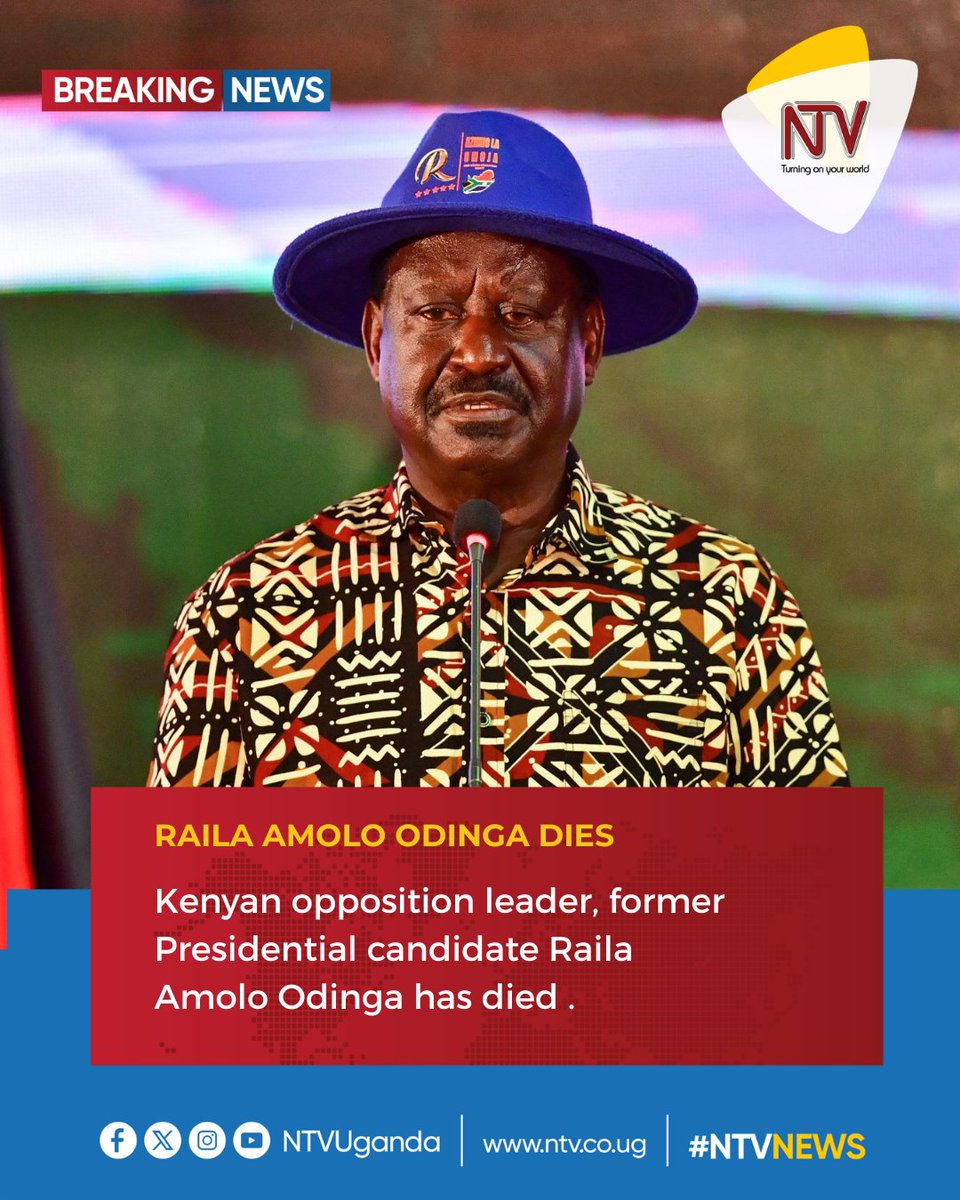 BREAKING NEWS: Kenya's former Prime Minister Raila Odinga dies at 80 - sources. #NTVNews 

More details to follow
