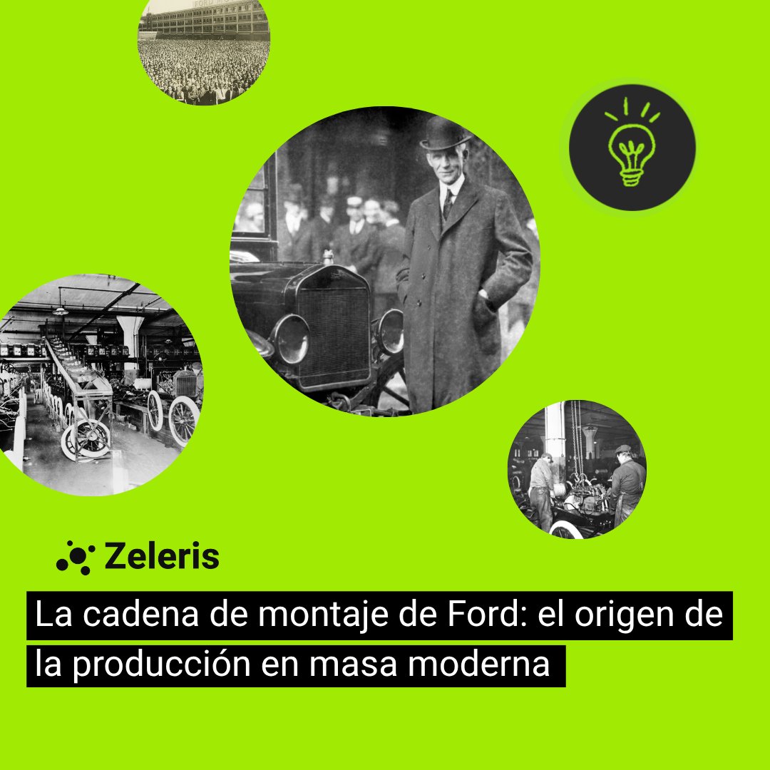 1913: una idea simple transforma el mundo.
Ford une eficiencia y velocidad con la primera cadena de montaje.
Nace la producción en masa. 🚙⚙️

#HistoriaIndustrialos