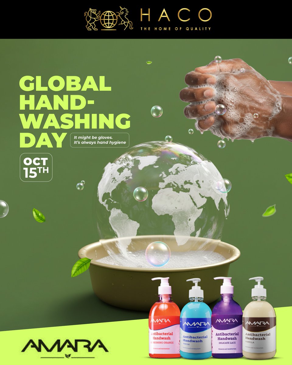 Every wash counts! 🌍💧 This #GlobalHandwashingDay, let’s commit to clean hands and healthy communities — today and every day.

#HACOCares #HealthAndWellness #SustainabilityInAction