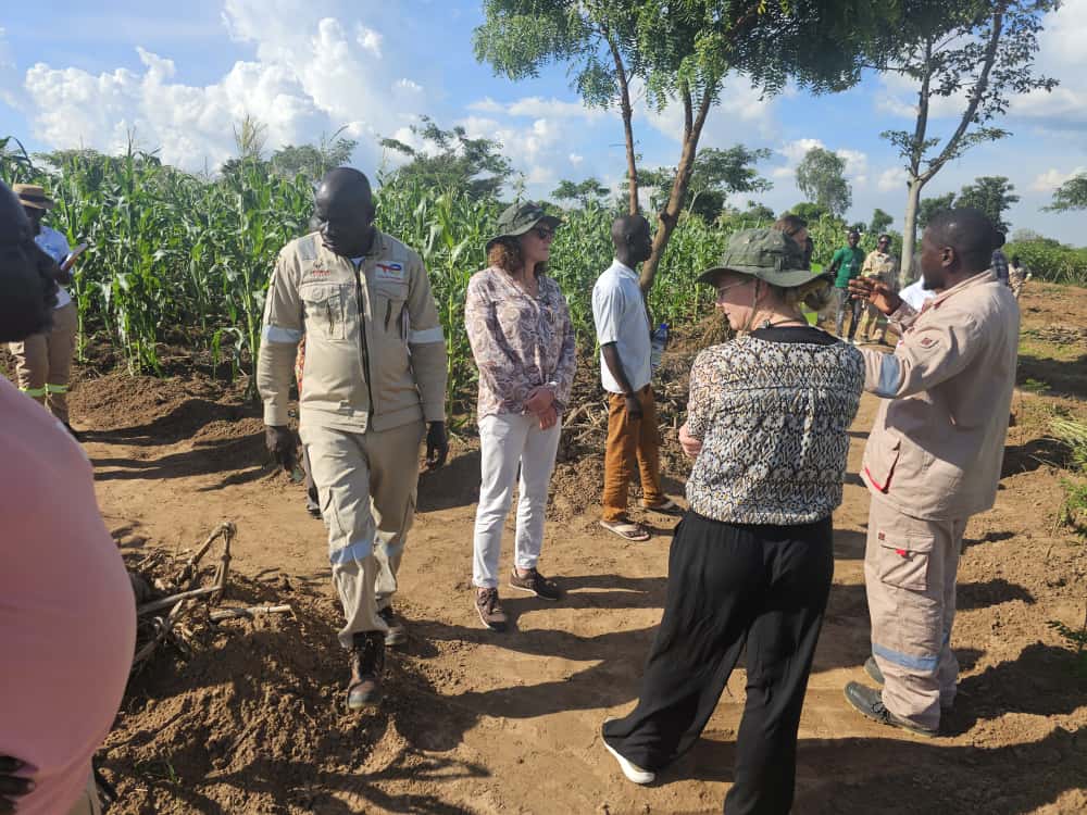 CIDIUganda's tweet photo. Yesterday, A VVIP delegation from France, led by @TotalEnergiesUG  SP Director, @jmuballe  visited CIDI’s #CAIProject demo farm at #Avogera P/S,#Buliisa — appreciating the impact and hearing firsthand how communities are transforming their #livelihoods.
#Tilenga https://t.co/4IEaJRLDRy