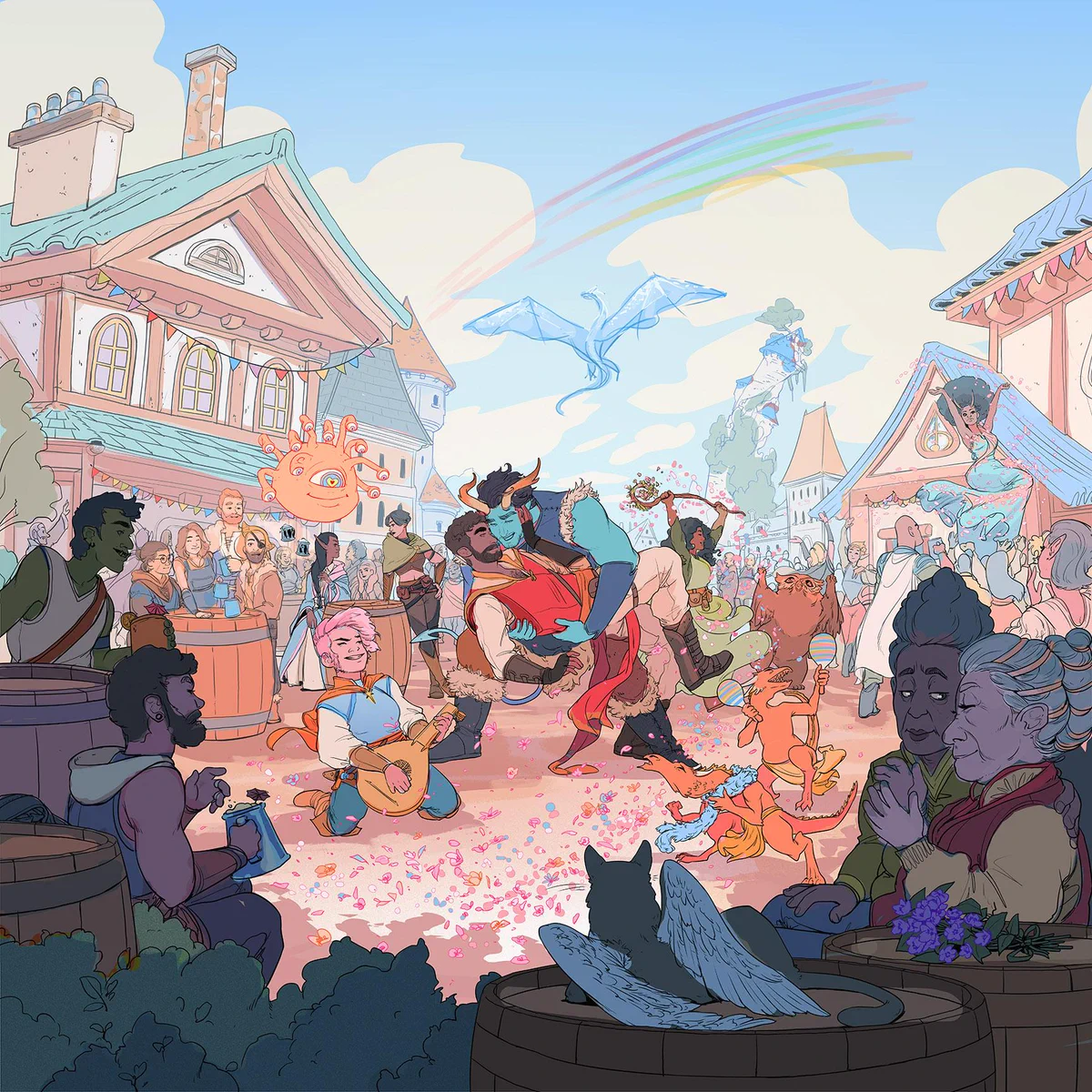 A day of love and celebration throughout the realms of Dungeons & Dragons. Art by Ricardo Bessa.