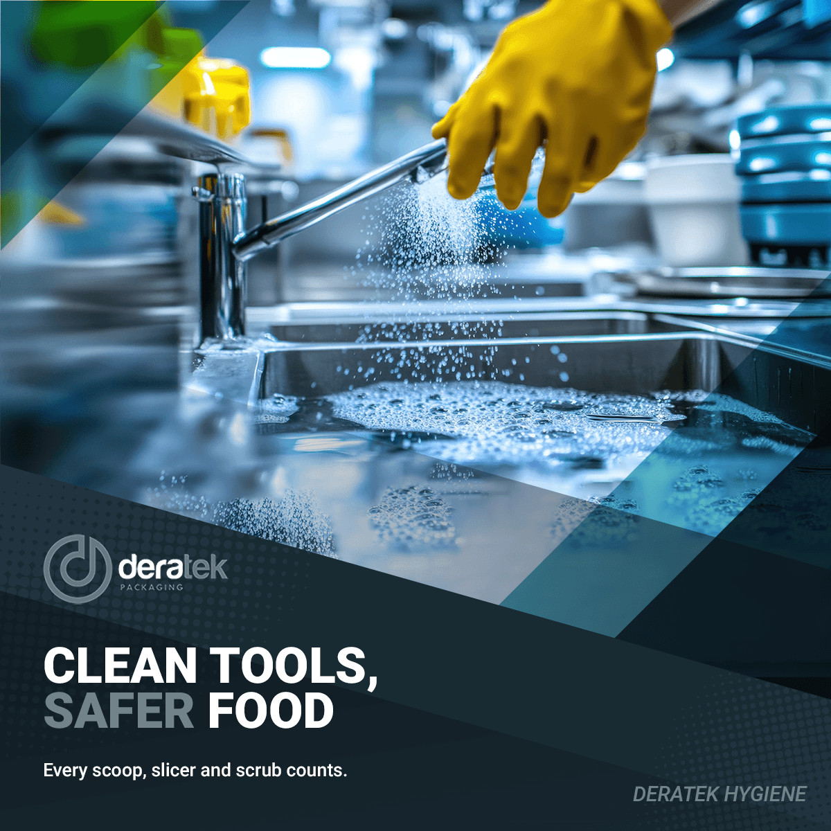 DeratekPack's tweet photo. 🧽 Don’t overlook your tools.
Clean slicers, scoops &amp; boards = safer food prep.

Deratek helps with certified chemicals, training, &amp; sanitation files.
📞 031 700 9371 | https://t.co/IQQUo9qXLN

#CleanToServe #FoodSafeTools #DeratekHygiene https://t.co/p2Be2mnQGl