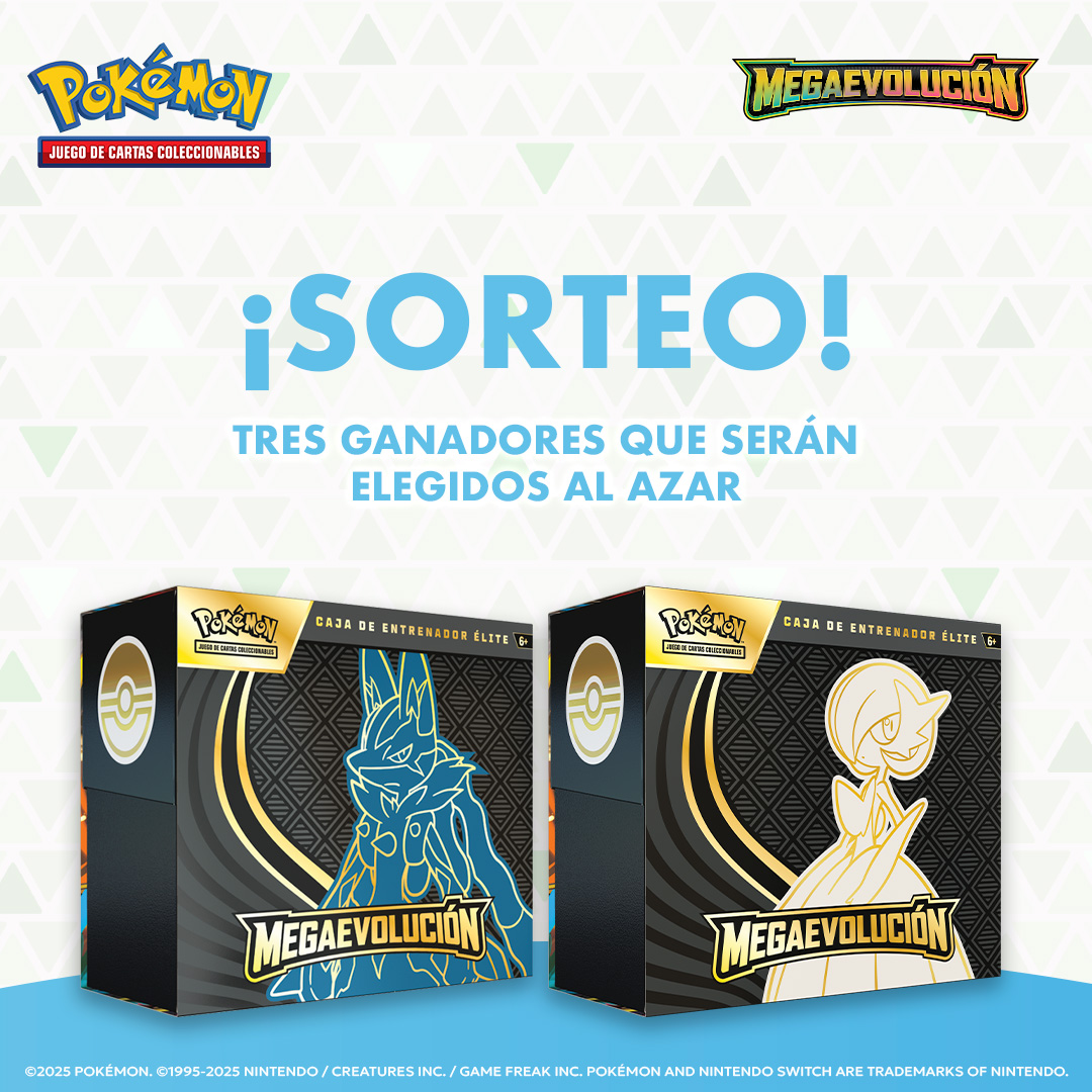 ¡Sorteamos 3 sets de dos Cajas de Entrenador Élite de Megaevolución de JCC #Pokemon, de <a href="/Bandai_es/">Bandai España</a>!

►Sigue la cuenta oficial de Nintendo España, dinos cuál es tu Pokémon megaevolucionado favorito con #PokemonMegaevolucionJCC y participa. 

Solo hoy: ntdo.com/6013AnqWJ