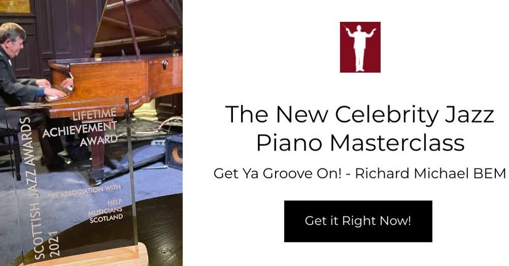 Ready to unlock jazz piano magic? Richard Michael BEM: iconic UK jazz educator and award-winner: welcomes you at the keys. No experience needed:

• Jazz for the totally curious
• 12 Bar Blues, made easy
• 7th chord secrets, finally revealed

Watch, listen, and discover a