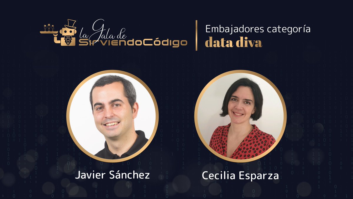 sirviendocodigo's tweet image. 🎉En esta gala de Sirviendo Código contaremos con un estupendo equipo de embajadores que entregará el premio al contenido más votado.
Son:
@sailormerqury y @claradlu - Neural Queen
@baumannzone y @rafaoe - Codemami
Javier Sánchez y Cecilia Esparza - Data Diva