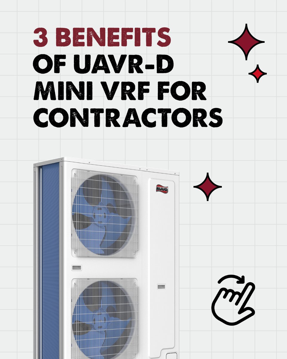 ruudmea's tweet image. Looking for flexible cooling that fits tighter spaces? 💡​
UAVR-D Mini VRF adapts to your space and your schedule.​
​
#RuudMEA #VRF #EngineeredForLife