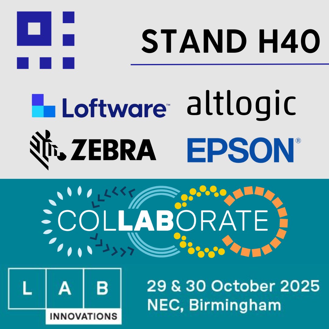 BarCodeData's tweet image. At #LabInnovations2025, discover solutions that deliver full control over your lab’s processes!
With our partners Loftware, Epson, Zebra Technologies and Alternative Logic.
🎟️ Secure your free ticket 👉 register.visitcloud.com/survey/2xbmpak…
#Loftware #CloudPrinting #LabAutomation