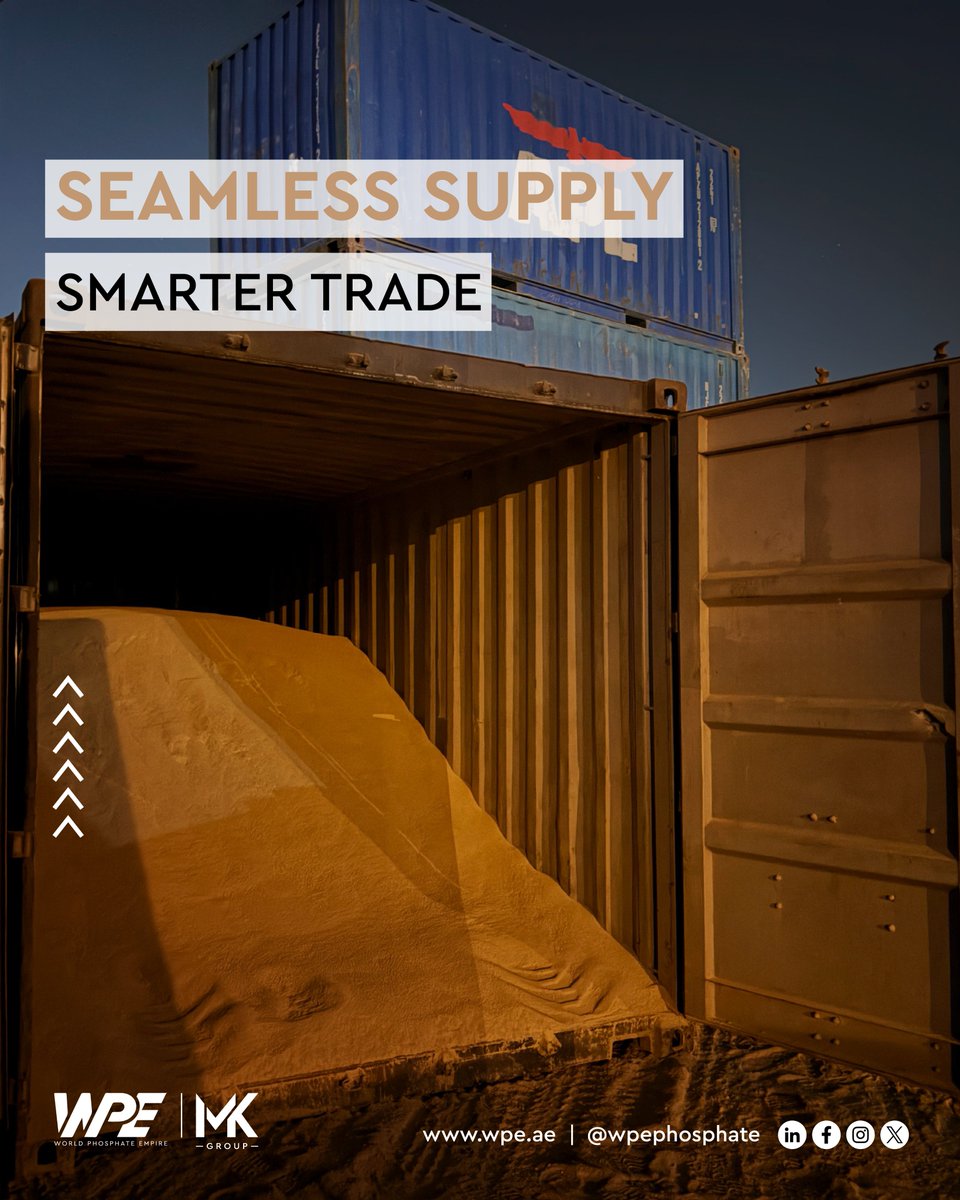 wpephosphate's tweet image. WPE oversees every step — from mine to market — ensuring precision, consistency, and scalable trade excellence.
#WPE #PhosphateTrade