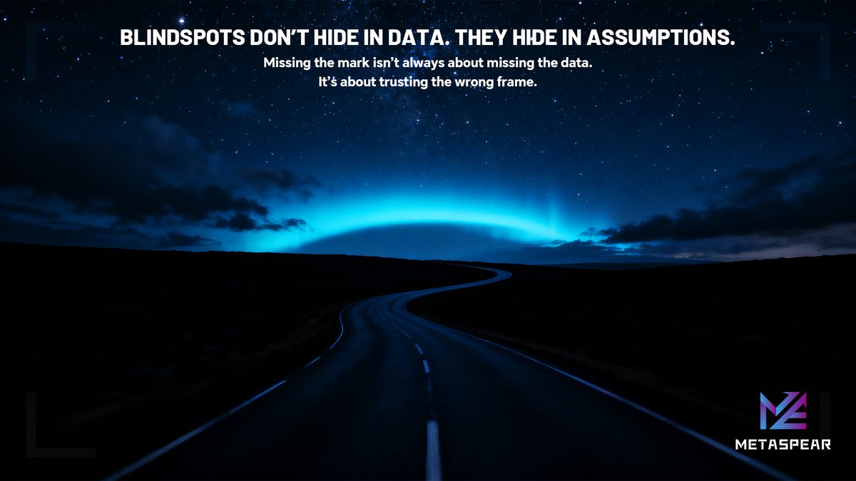 METASPEAR_'s tweet image. ❓ Smart systems fail not from bad data but from invisible assumptions.
🌐 At Metaspear, we stress-test the frame, not just the feed.
📊 Every fix begins with questioning how numbers came to be.
💡 True intelligence asks better questions before more data.

#Metaspear #DataFraming