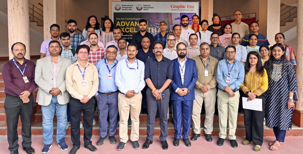 gehudehradun's tweet image. The 2-day EDP on “Advance Excel with Artificial Intelligence” concluded at Graphic Era Group of Institutions, empowering PTCUL participants with hands-on skills in Excel automation & AI-driven data analysis.
#GraphicEra #AI #Excel #SkillBuilding