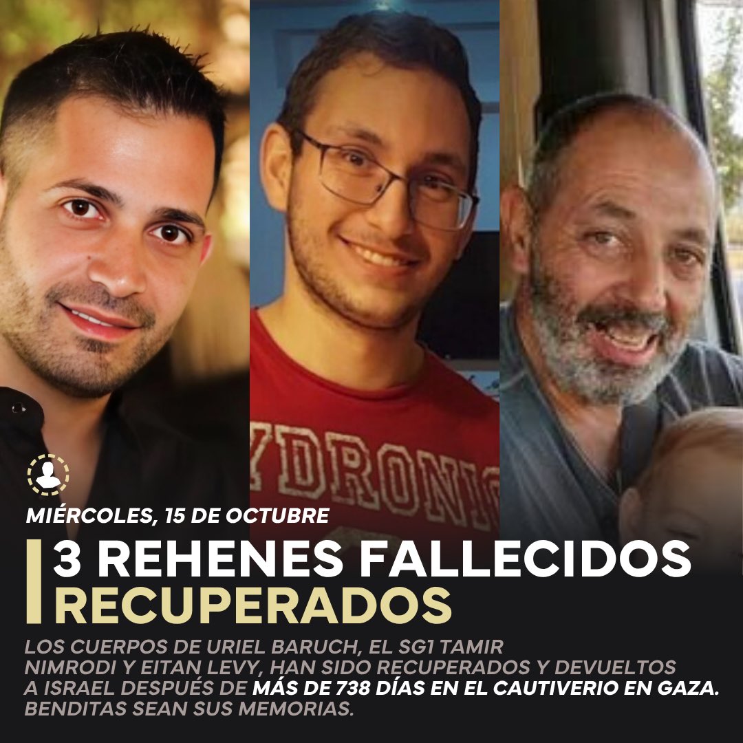 FDIonline's tweet image. El SG1 Tamir Nimrodi fue secuestrado con vida y asesinado durante su cautiverio, a los 18 años. Uriel Baruch fue asesinado durante la masacre del 7 de octubre, su cuerpo fue secuestrado y llevado a Gaza. Eitan Levi fue asesinado durante la masacre del 7 de octubre, su cuerpo fue…