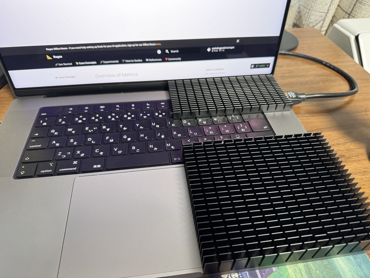 Large heat sinks are essential items when conducting LLM research activity on a MacBook Pro.
