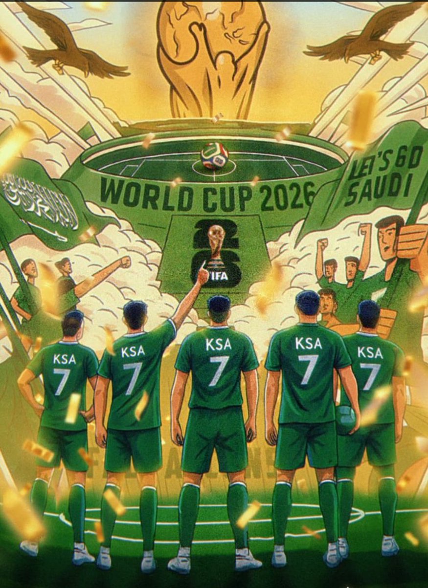 #وين_ما_الاخضر_انا_وياه
نبارك للقيادة والشعب السعودي والأسرة الرياضية في المملكة_العربية_السعودية وصول المنتخب السعودي الى نهائيات كأس الملك للمرة السابعة. 
#الأخضر_إلى_كأس_العالم_2026 
#وزارة_الرياضة