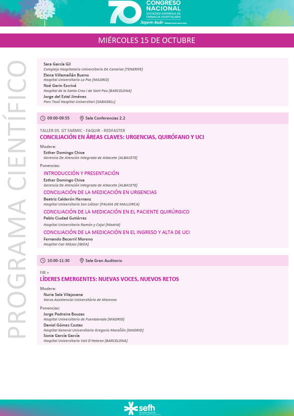 📣Comienzan los talleres #sefh25

¿Qué puedes encontrar en el primer bloque de talleres de los Grupos de Trabajo <a href="/sefh_/">S.E.F.H</a> de este 70 congreso SEFH ?

🧵¡Te lo contamos en este hilo!
