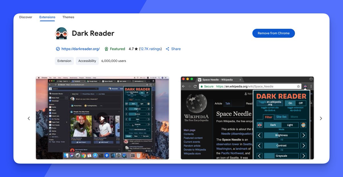Could not live without this extension: "Dark Reader"

Just hit Shift + Option + D and voila, all websites are in dark mode whether they support it or not. Makes working at night a total joy 🕶️