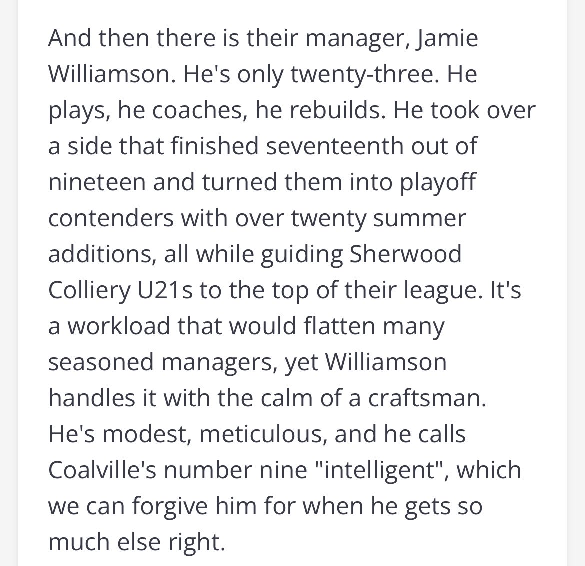 Jamie Willo (@jamiewillo1) on Twitter photo Lovely words from <a href="/CoalvilleTownFC/">Coalville Town FC</a> ππΌ
Despite the defeat last night, after 17 league games, weβre in a strong position & have surprised a lot of people.
Now itβs time for this young group to react, bounce back & put things right as the games arenβt slowing down!
β€οΈ Lovely words from <a href="/CoalvilleTownFC/">Coalville Town FC</a> ππΌ
Despite the defeat last night, after 17 league games, weβre in a strong position & have surprised a lot of people.
Now itβs time for this young group to react, bounce back & put things right as the games arenβt slowing down!
β€οΈ