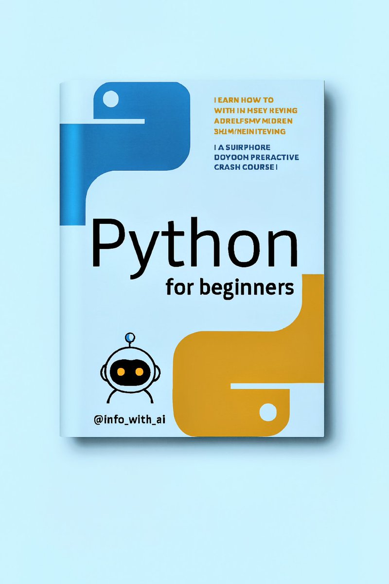 info_with_ai's tweet image. Learning PYTHON feels impossible?

I made a Complete 21-Day PYTHON Guide that makes it EASY.

It covers:
→ syntax
→ keywords
→ functions

Normally $79 — FREE for 24 hours only!

To get it:
• Follow: @info_with_ai
• Like &amp;amp; Repost [MUST]
• Comment “PY” (so I can DM you)