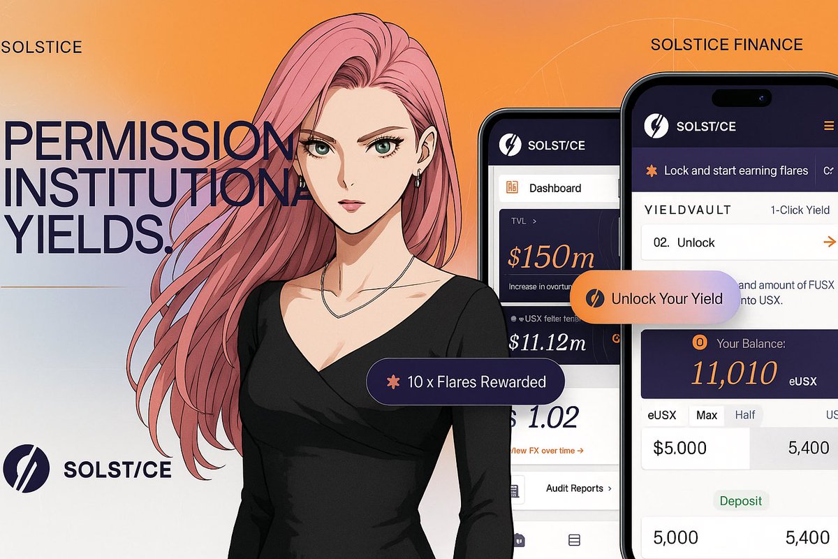 GM CT

Trust you slept better than l did 

My plan on <a href="/solsticefi/">Solstice</a> is still:

&gt; Stake $USX on the YieldVault, and earn $eUSX 
&gt; Xeet talk about the Flares earned. 

Always remember, solstice is not back, it  just stopped explaining itself.

You earning those Flares yea?