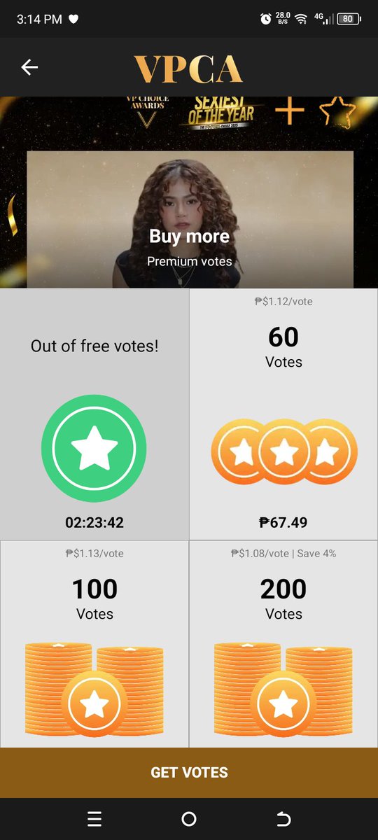 here poo MS may free vote pero once a day lang yung free vote.
