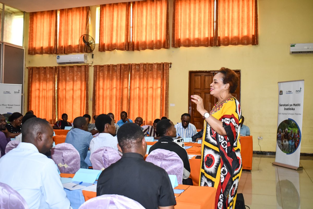 JhpiegoTanzania's tweet photo. In Morogoro, 33 healthcare providers from 33 districts are taking part in a Clinical Breast Examination Training of Trainers under the #BEATBreastCancerProject.Aiming to build their capacity in early detection, enabling them to train others and expand quality services nationwide. https://t.co/rBqUORPSxG