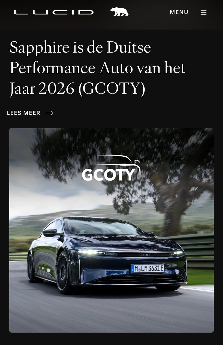 spactakular's tweet image. Good morning team #LCID 🍏
30 expert judges. 12 criteria. One king of the road. ⚡
Lucid Air Sapphire takes the crown as the 2026 German Car of the Year in the Performance category. 🏆 #LucidAir
Read the full story: bit.ly/3KPlrUy
#CompromiseNothing