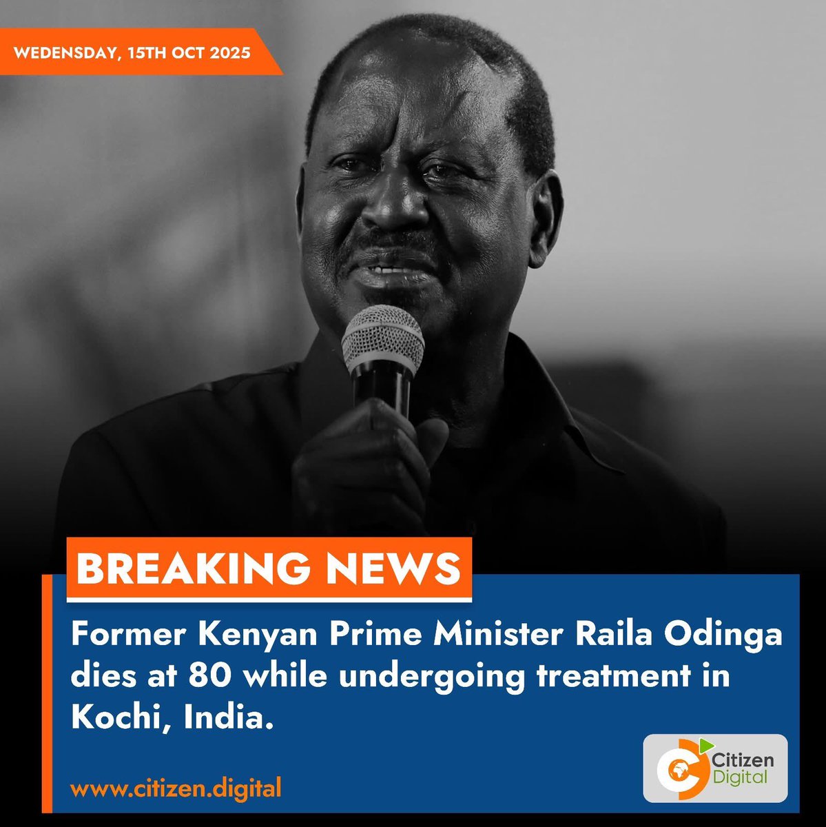 A dark day in Kenya’s history and for Africa as a whole. Today, we mourn the loss of a great man — Raila Amollo Odinga. Your unwavering dedication, sacrifices, and tireless fight for democracy will never be forgotten. Rest in peace, Baba. Your legacy will live on. #SSOX #KOX