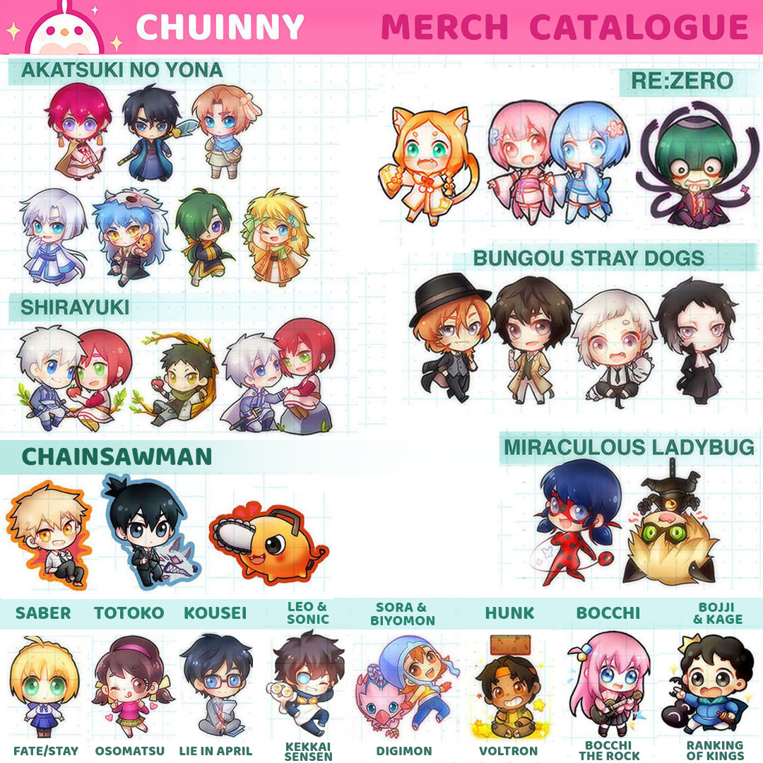 chuinny's tweet photo. Merch catalogue part 1/5 ⭐ Acrylic charms!
Please DM me for preorders! :> https://t.co/9OToP19iPB
