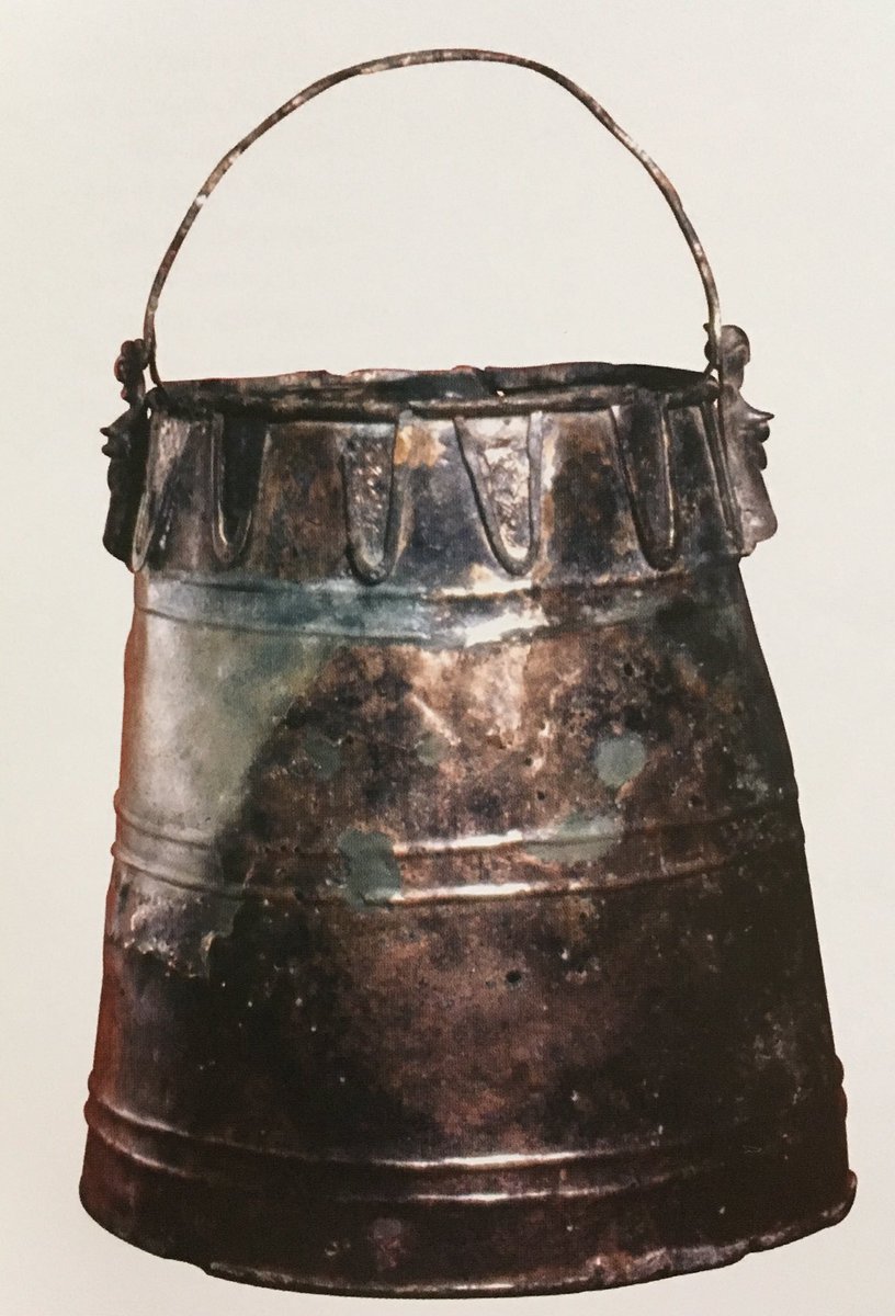 NorthAges's tweet image. The Hexham Hoard was discovered in the abbey grounds by the sexton and his assistant while digging a grave #OTD in 1832. Some 8,000 Northumbrian coins of the C9th were found preserved in a bronze bucket of the same period. 📸British Museum