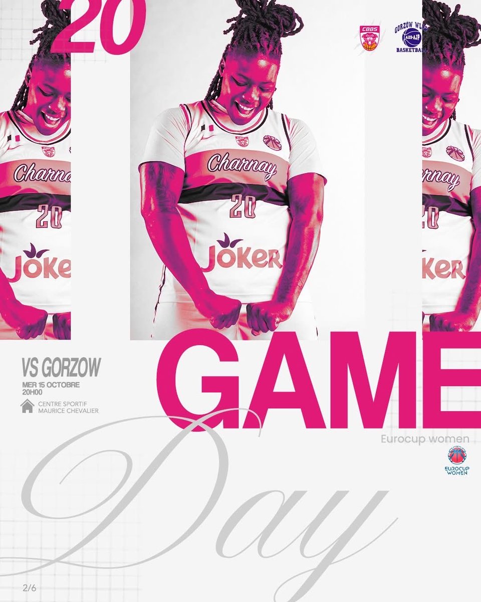 𝐆𝐀𝐌𝐄𝐄𝐄𝐄𝐄 𝐃𝐀𝐘 ⚔️

Tour 2️⃣

🆚 Gorzow
⌚️ 20h00
🏠 Centre sportif Maurice Chevalier, Charnay
🎟️ : billetweb.fr/eurocup-charna…
📺 : youtube.com/live/Fuzkl654v…

Parrainé par Charnay lès Mâcon 🤝

#cbbsensemble 
#eurocupwomen