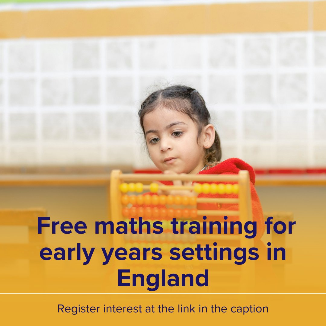 🧮 The NDNA is recruiting 1,800+ eligible early years settings for its free Maths Champions programme.

Boost staff confidence &amp; support early maths development.
📘 Evidence-based &amp; flexible.
👉 Register: zurl.co/y0i13

#NDNA #MathsChampions #EarlyYears