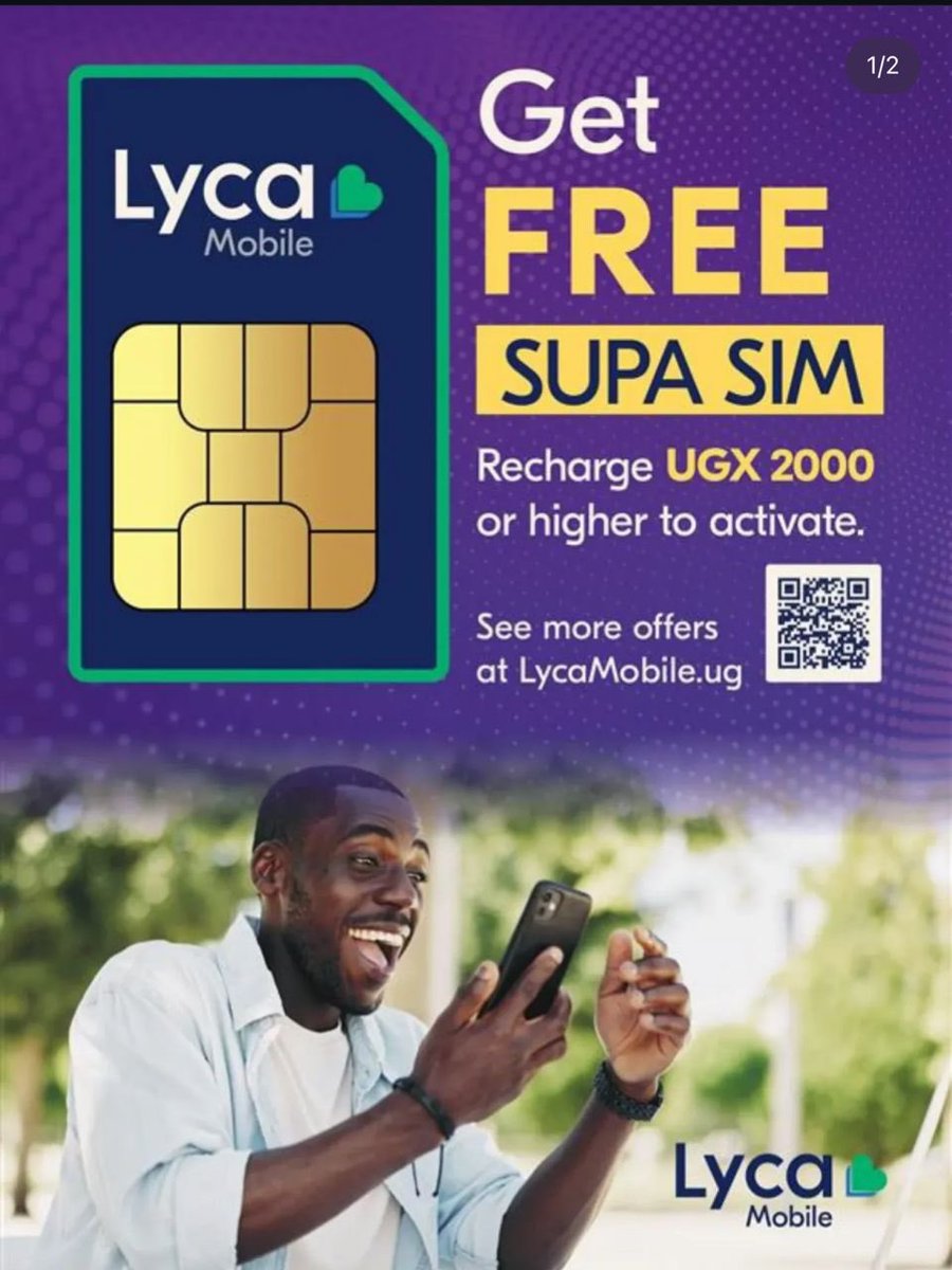 Get a FREE SUPA SIM with Lyca Mobile! 🚀 Recharge UGX 2000 or higher to activate. Check out more offers at LycaMobile.ug

#ConnectYourWorld