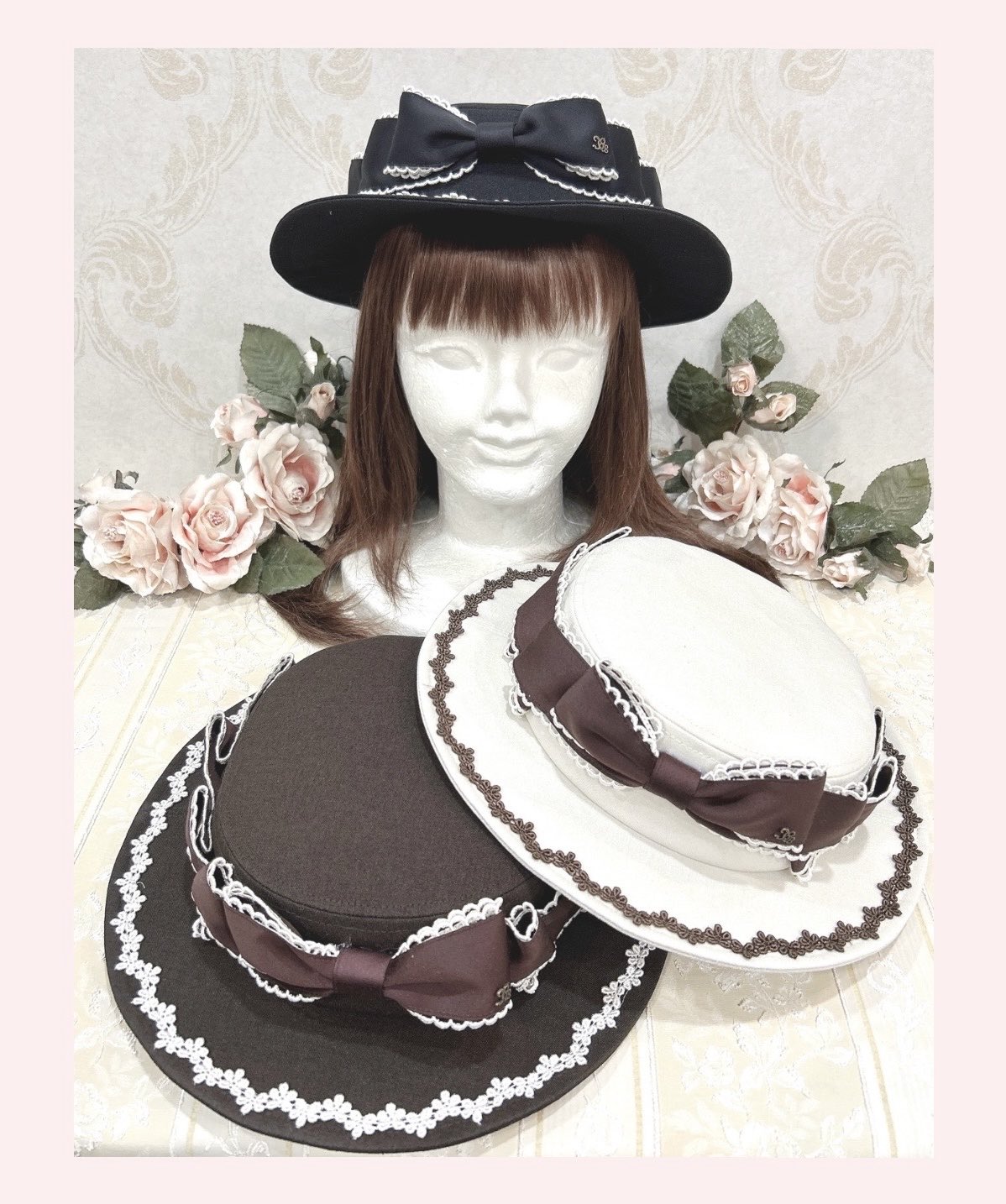 イノセントワールド コサージュ付カサブランカハット 生成 Innocent