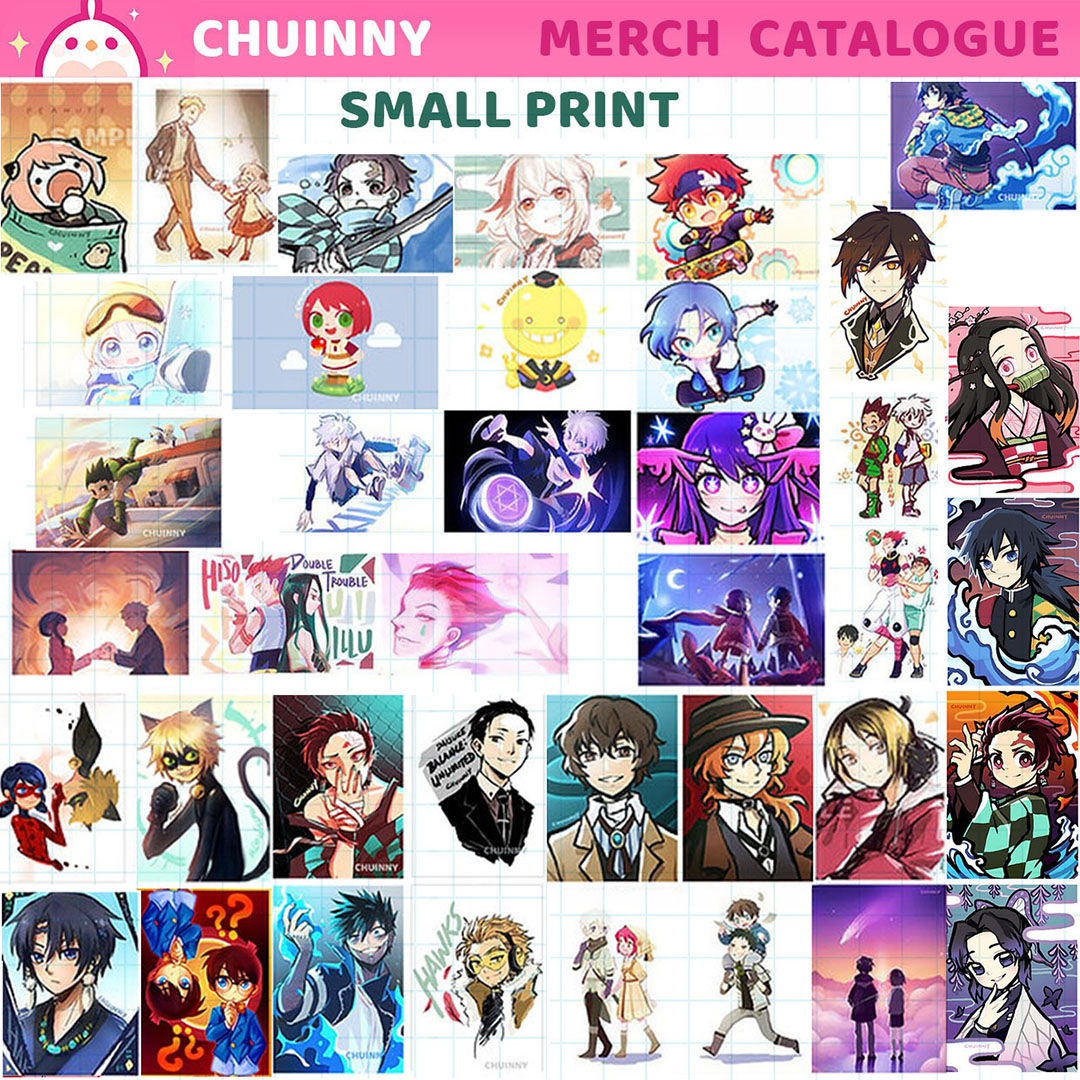 chuinny's tweet photo. Merch catalogue part 5/5 ⭐ Prints!
Please DM me for preorders! :> https://t.co/hFypdgraB1