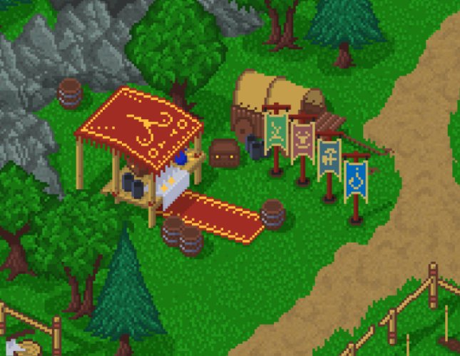 Sneak peek!  

The Royal Courier Lorenzo was seen setting up his tent at the main road
but he suddenly left for royal business

Looks like his store is ready, and he’ll soon bring daily quests for all farmers

Lorenzo’s character is still in development
#RootsAndLoots  #SneakPeek