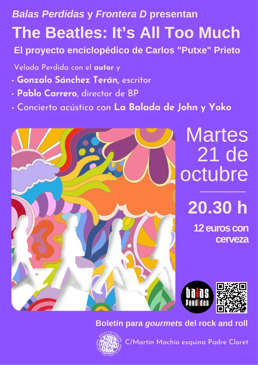 ✍️ Carlos “Putxe” Prieto presenta en Madrid su monumental enciclopedia sobre #TheBeatles

🎸 La #VeladaPerdida contará también con Gonzalo Sánchez Terán y Pablo Carrero 

🎶Y un concierto acústico de La Balada de John y Yoko

ℹ️ hoyesarte.com/evento/2025/10…

#Beatles #BalasPerdidas