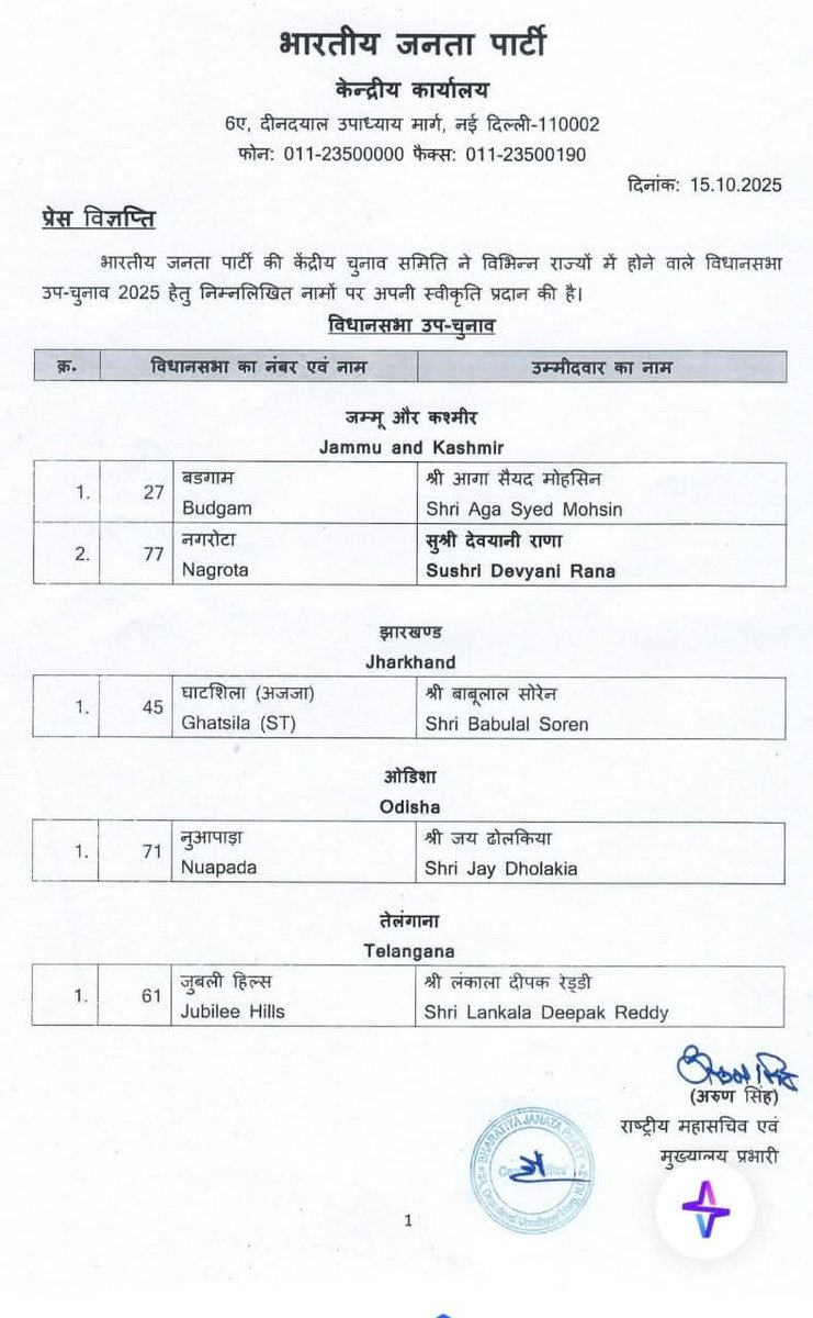 It’s official! 💥 @Devyanidsrana is set to contest from Nagrota Assembly Seat! The people are ready, the momentum is unstoppable and victory is in the air! 🌟💪 

#TeamDevyani #Nagrota2025 #WinningSpirit