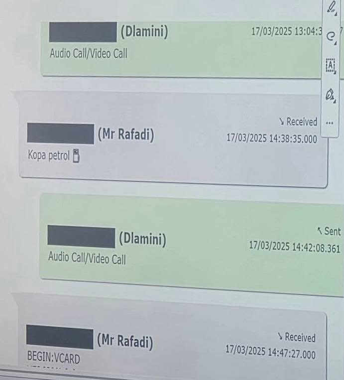 Timeless_Report's tweet image. 🚨Calvin Rafadi exposed - asking for Petrol &amp;amp; Rent money from Cat Matlala

#MadlangaCommission 
#AdHocCommittee