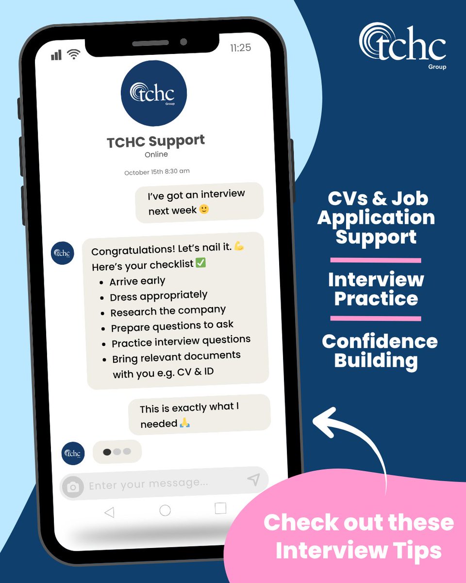tchcgroupltd's tweet image. Feeling stuck with your CV, interview prep, or studies? You&apos;re not alone.

At TCHC, we help you build the skills and the confidence to take your next step. Real people, real support, and guidance that actually works.

Let’s make progress together 💪✨

#tchc #career #learning