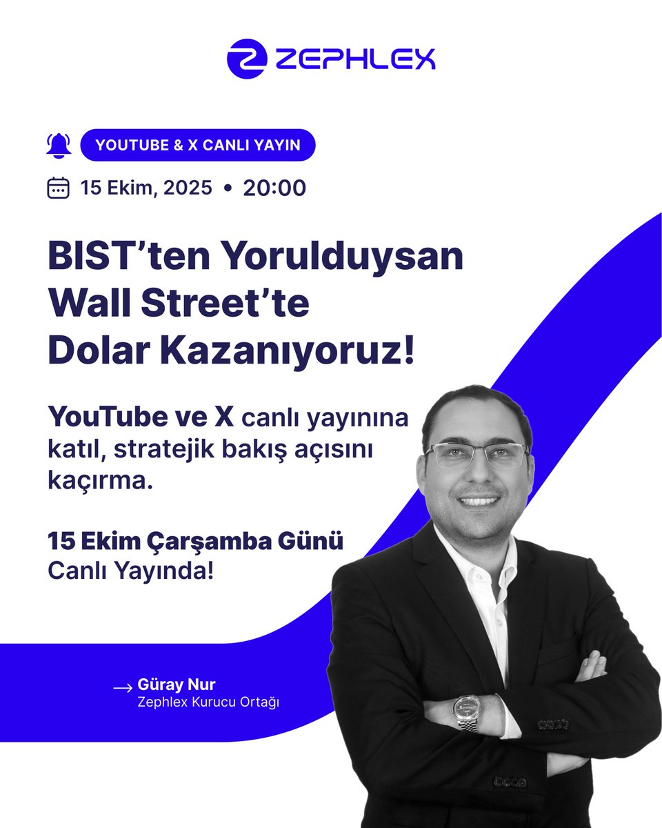 algo_sentiment's tweet image. BIST artık bıktırdıysa her gün gelen anlamsız satışlar hayattan bezdirdiyse
Coğrafya kader değildir!
Wall Street’te $ kazanıyoruz
15 Ekim Çarşamba | 20:00
YouTube ve X canlı yayınında Güray Nur ile yeni Wall Street Panel Kullanımı ve Stratejilerini keşfet!
Bildirimleri aç,…