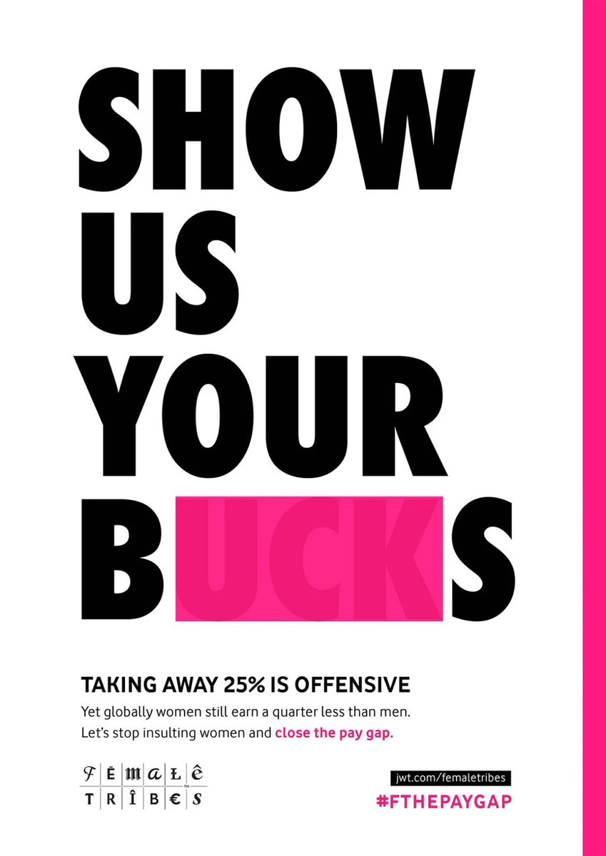 creapills's tweet image. Cette campagne choc supprime 25 % du texte pour dénoncer les inégalités salariales
Au Royaume-Uni, l’agence JWT London a supprimé un quart des mots de ses affiches pour illustrer l’écart salarial entre femmes et hommes. Un message fort : quand on enlève 25 %, tout perd son sens,…