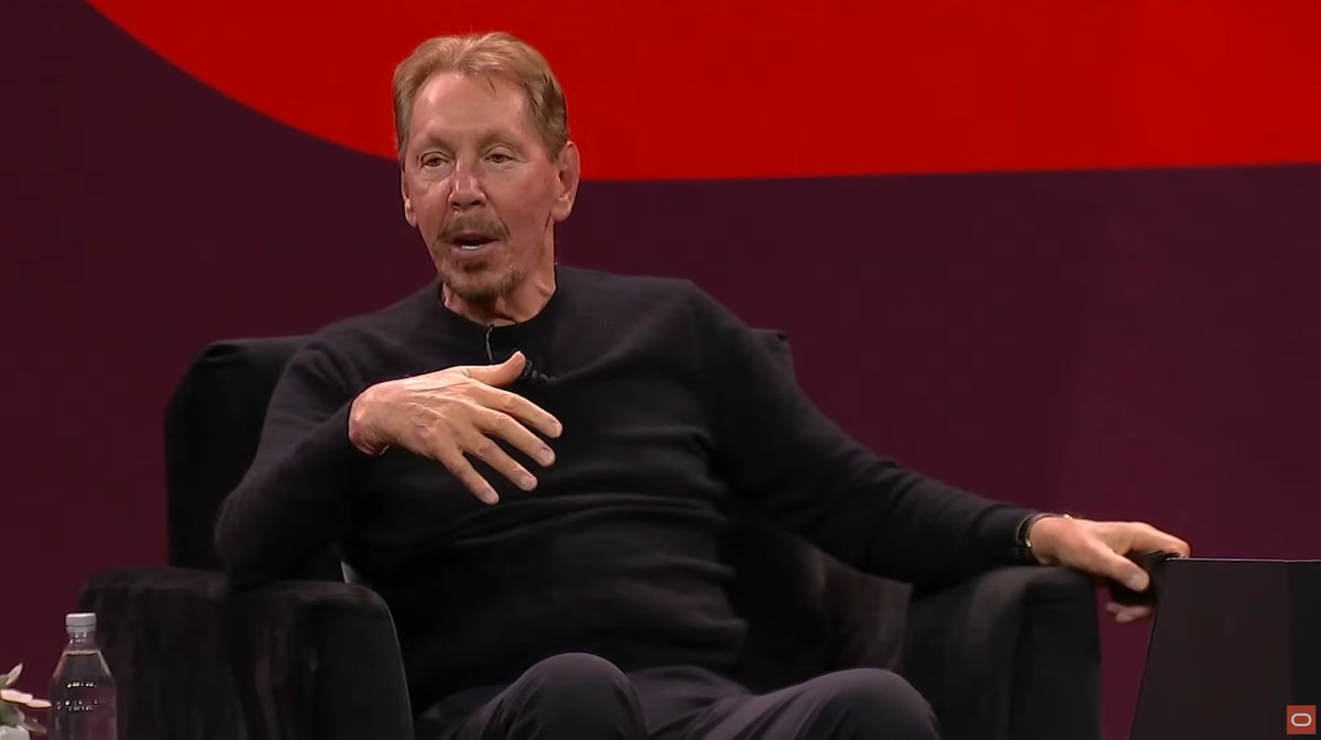sarbjeetjohal's tweet image. Larry Ellison giving the whole 90 minutes #OracleAIWorld  keynote while sitting down is a telltale  sign that he will be tapering off his @Oracle duties soon. 

He&apos;s one of our industry icons, I wish him good health! 

@furrier @jonfortt @EdLudlow @dvellante @craw @altcap…