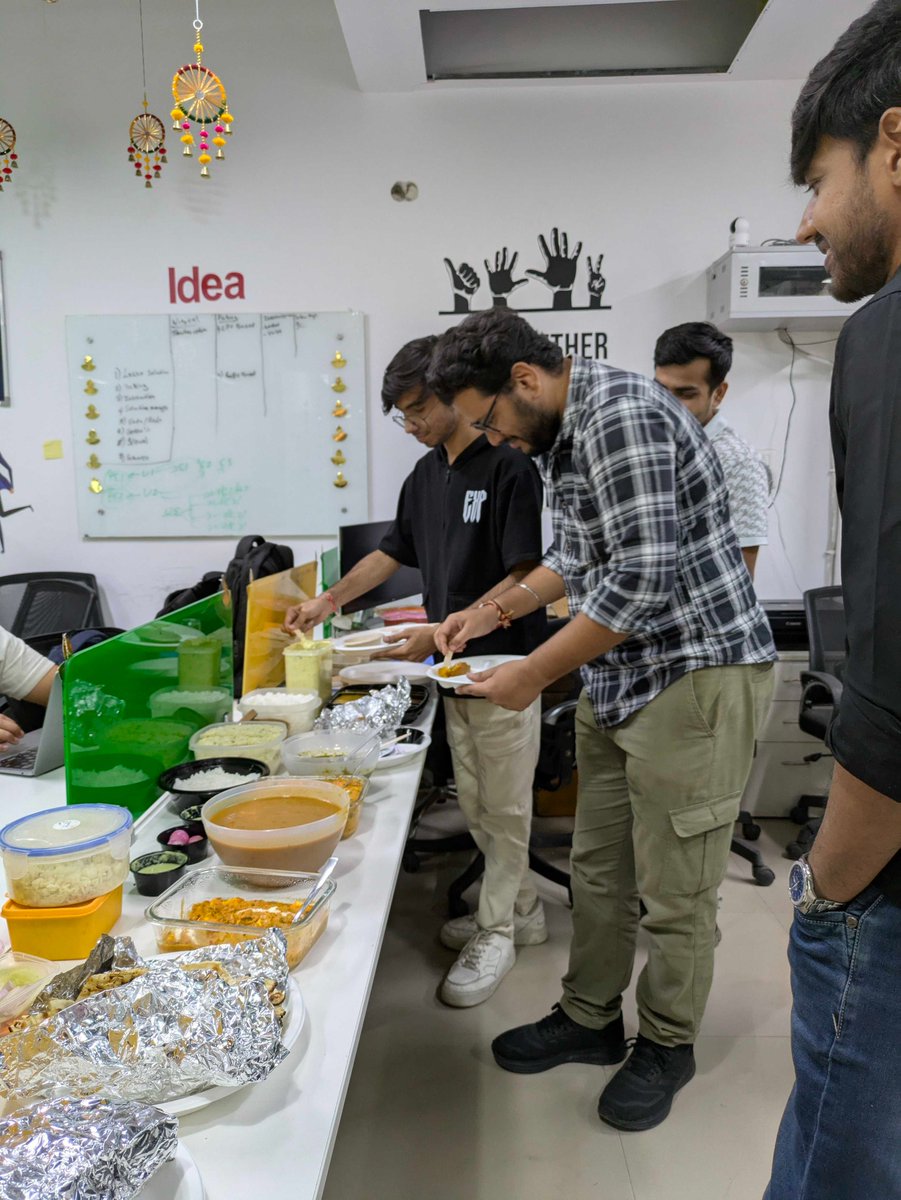 UIXLabs_co's tweet photo. Day 2 of Diwali week at UIX Labs = potluck, games &amp; songs! 
A multi-cuisine spread, endless laughter, and just the right dose of festive chaos. 
More fun (and food) coming up, stay tuned. 
#UIXLabs #DiwaliWeek #PotluckVibes #OfficeFun https://t.co/Uus2rBvhtf
