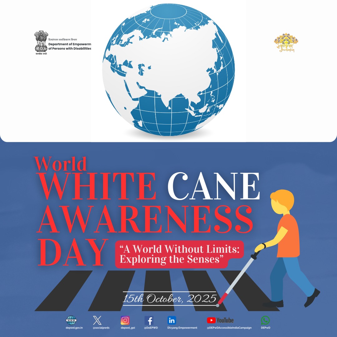 On World White Cane Day, we celebrate the spirit of independence and empowerment of persons with visual impairments.

Let’s recognize the white cane as a symbol of strength, freedom, and inclusion.
Together, let’s build a world where accessibility and empathy lead the way. ♿🤍