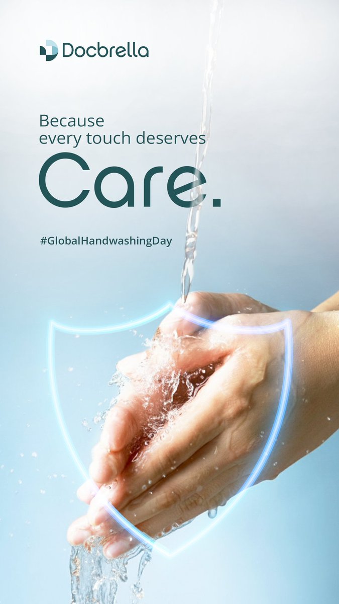 Docbrella's tweet photo. "Wash your hands, protect your future. 🤝 

Happy #GlobalHandwashingDay! 

At Docbrella, we champion this simple act—it's the first line of defense against illness. Remember the 20-second scrub! 

#CleanHandsSaveLives #Docbrella #HealthCareMadeSimple https://t.co/FdUYpR0ogw