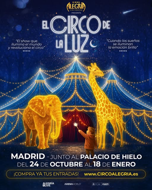 Inspirado en los espectáculos lumínicos más bellos del mundo... 🎪
«Circo Alegría: el circo de la luz» junto al Palacio de Hielo 👉 bit.ly/4nW9dYY 
Colabora 👉 <a href="/INAEM_Cultura/">INAEM</a>
#Cultura #Circo