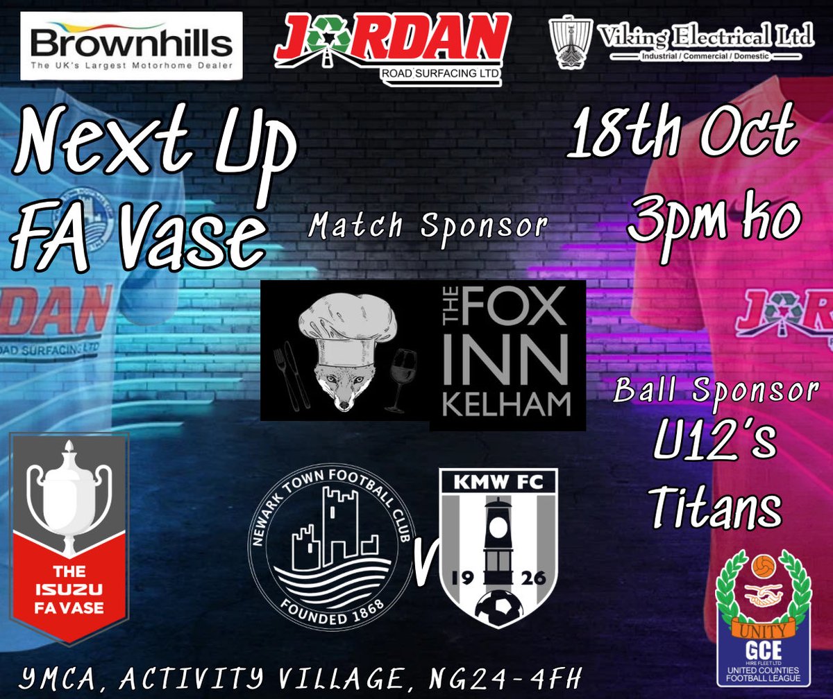 It’s FA Vase weekend….

We welcome fellow <a href="/utdcos/">UCL</a> opposition Kimberley on Saturday. 

Come down and support the lads as they look to advance in the Vase. 

<a href="/ntfcsupporters/">Newark Town Supporters Club</a> your support as ever is appreciated and unmatched and we hope to see you all down on Saturday.
